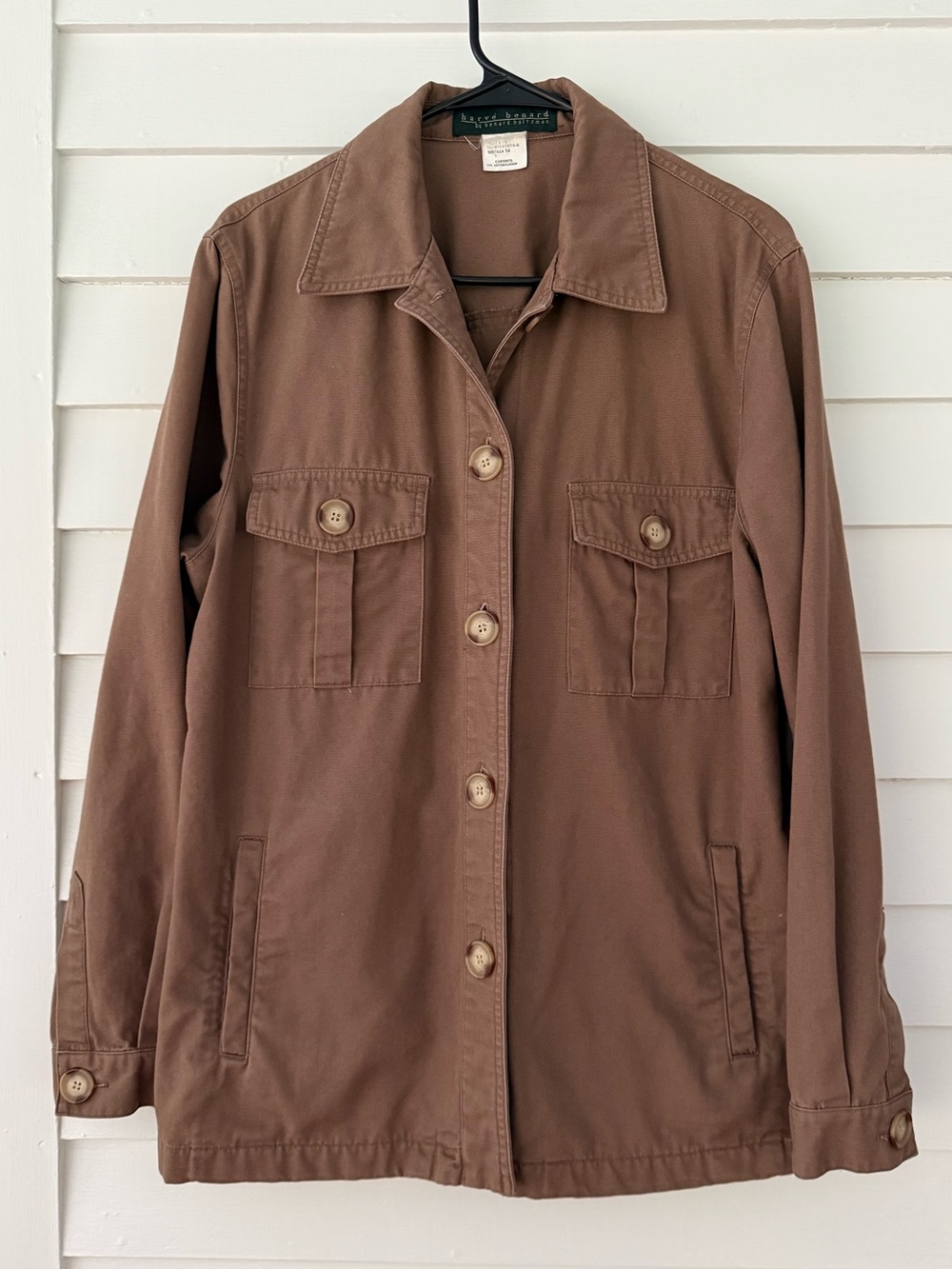 Vintage Harvé Benard Brown Barn Jacket Utility Coat Size Large